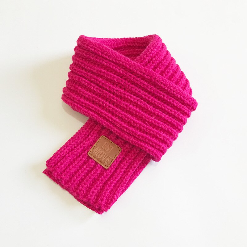 Flickor vinter halsduk baby rosa färg härlig bomull stickad barn halsduk solid vinter varma halsdukar barn pojke flicka
