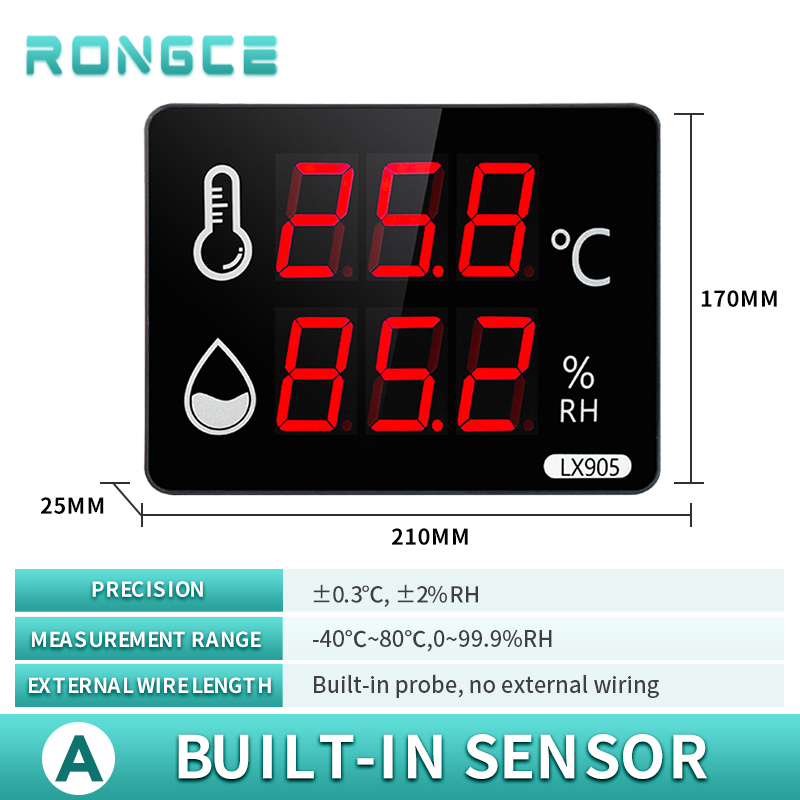 Factory Selling LED Thermometer Hygrometer Industrial Temperature Alarm External Probe LX905: LX905A