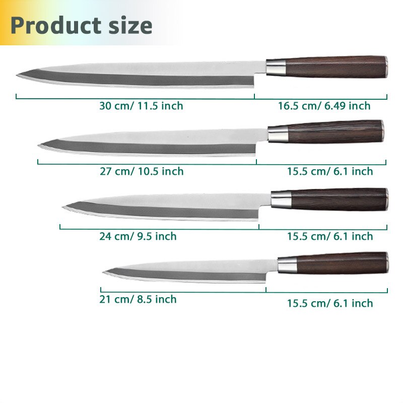 Japansk kniv sashimi kok sushi yanagiba knive 7 cr 17 440c rustfrit stål laksefiletering små køkkenknive