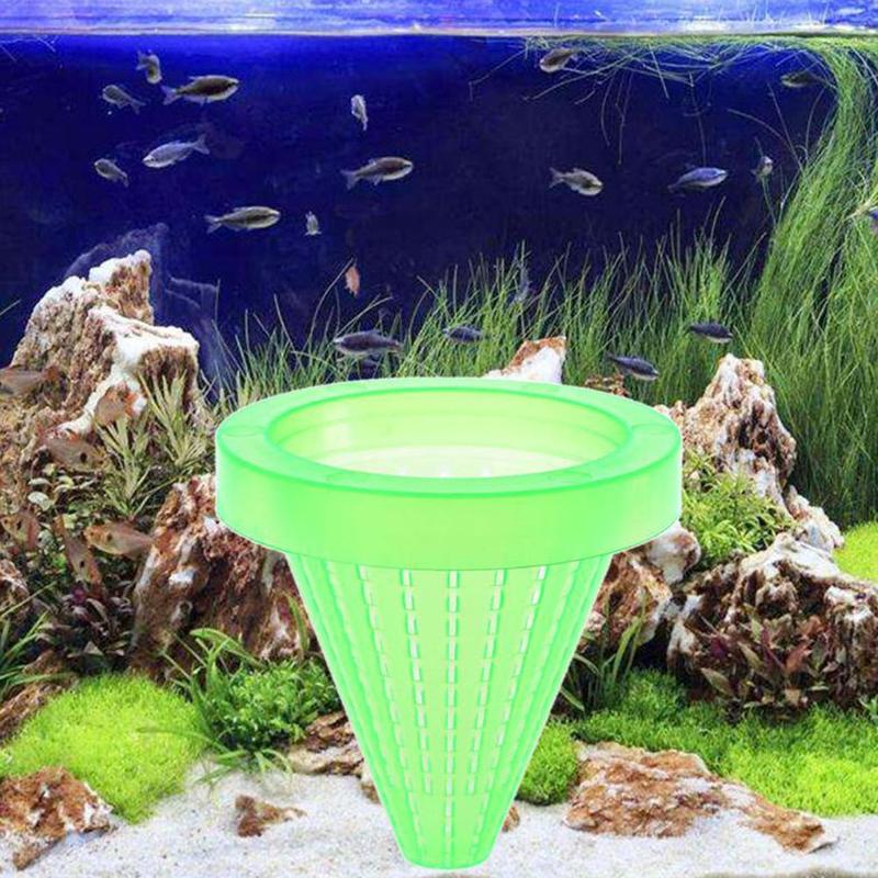 1pc Plastic Tapered Hopper Feeder With Suction Cup Food Funnel Red Feeding Supplies Cone Live Fish Basket Worm Tank For Aqu K7B0