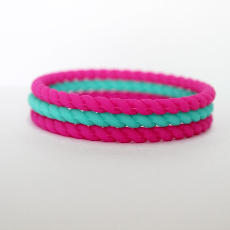 Thin Braided Silicone Rubber Bracelet&Bangles Hypoallergenic Flexible Sports Casual Fitness Wristband For Women Men 1pc