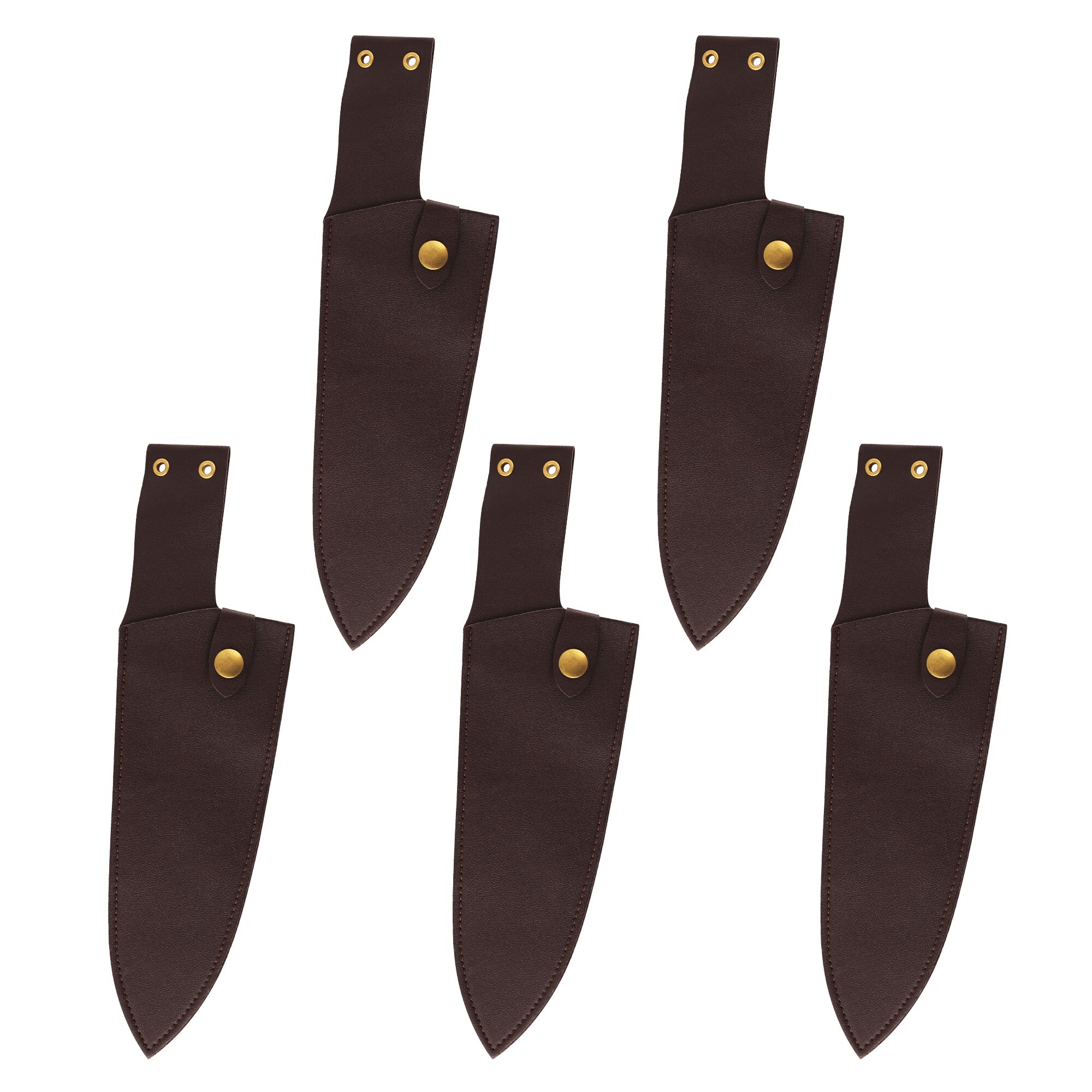 XYJ 8 Inch Chef Knife Sheath Soft PU Leather Belt Loop Buckle Type 5 Piece Blade Cover Set: Default Title
