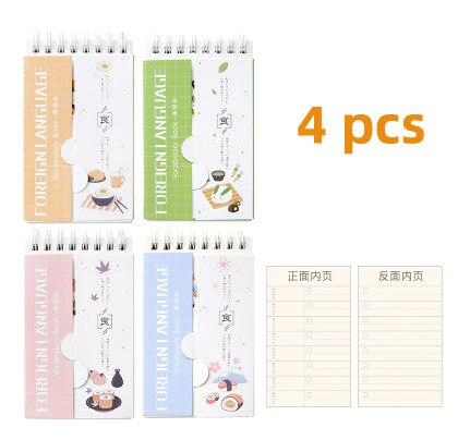 4pcs/lot School Stationery Mini Words Book Vocabulary Notebook language learning memory book small wordbook: 3