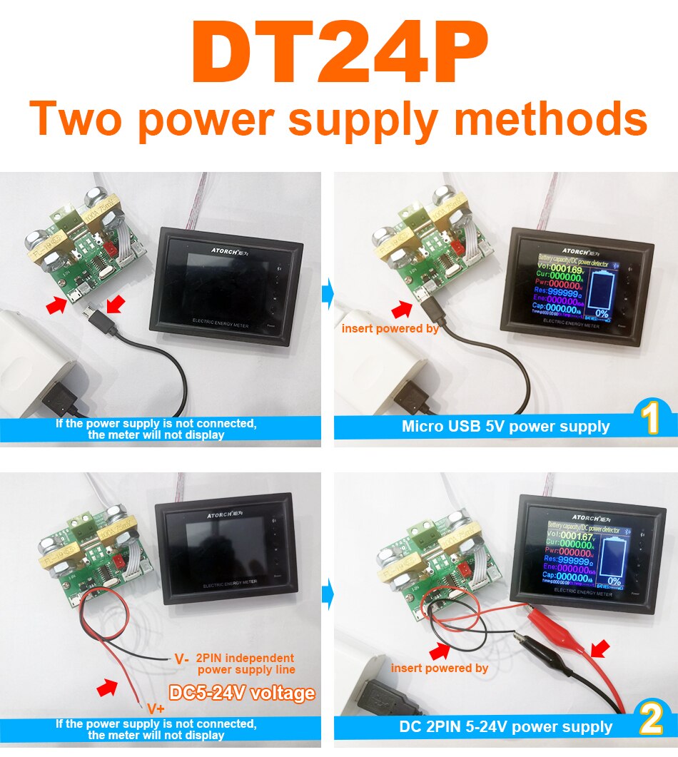 DT24P DC1000V/0 ~ 400A Digitale Display Dc Voeding Voltmeter Amperemeter Batterij Capaciteit Tester Battery Fuel Gauge Meter