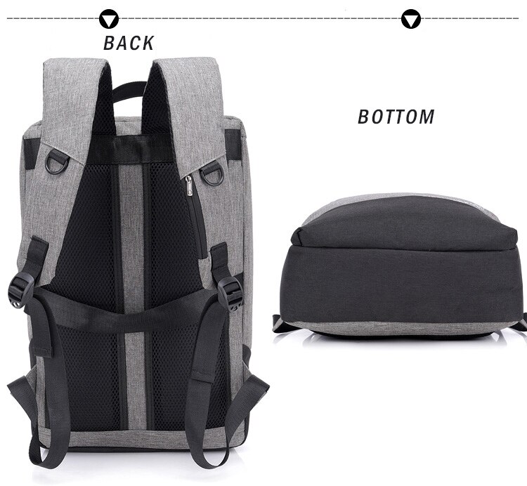 Mochila De Color sólido, bolso de hombro multibolsillo, mochila de lona para hombres, mochila escolar para adolescentes de alta capacidad, mochila masculina para estudiantes