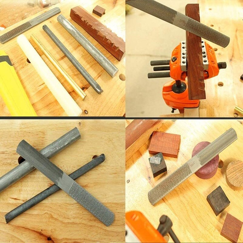 2 st 4-vägs Träfil Set - Flat, Halvrund, Rund Fil för Metall och Träverktyg