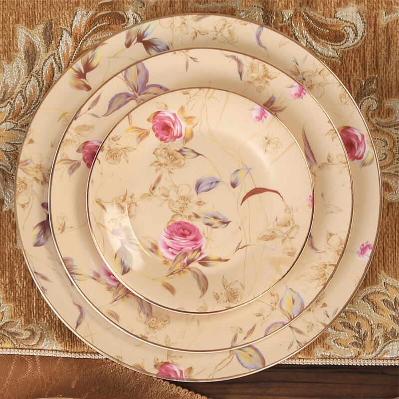 Wourmth European Dinner Western Plate Sets Luxury Phnom Penh Fruit Plate Restaurant Banquet Candies Disk Cake Plate Ceramic Mug