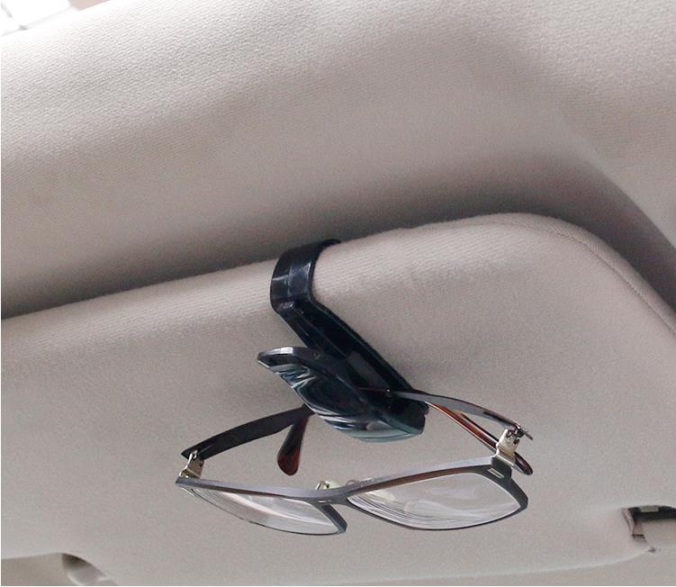 Bilbrilleetui multifunktionsboksholder solskærm regning forretningsklemme papirclips kort placere solbriller