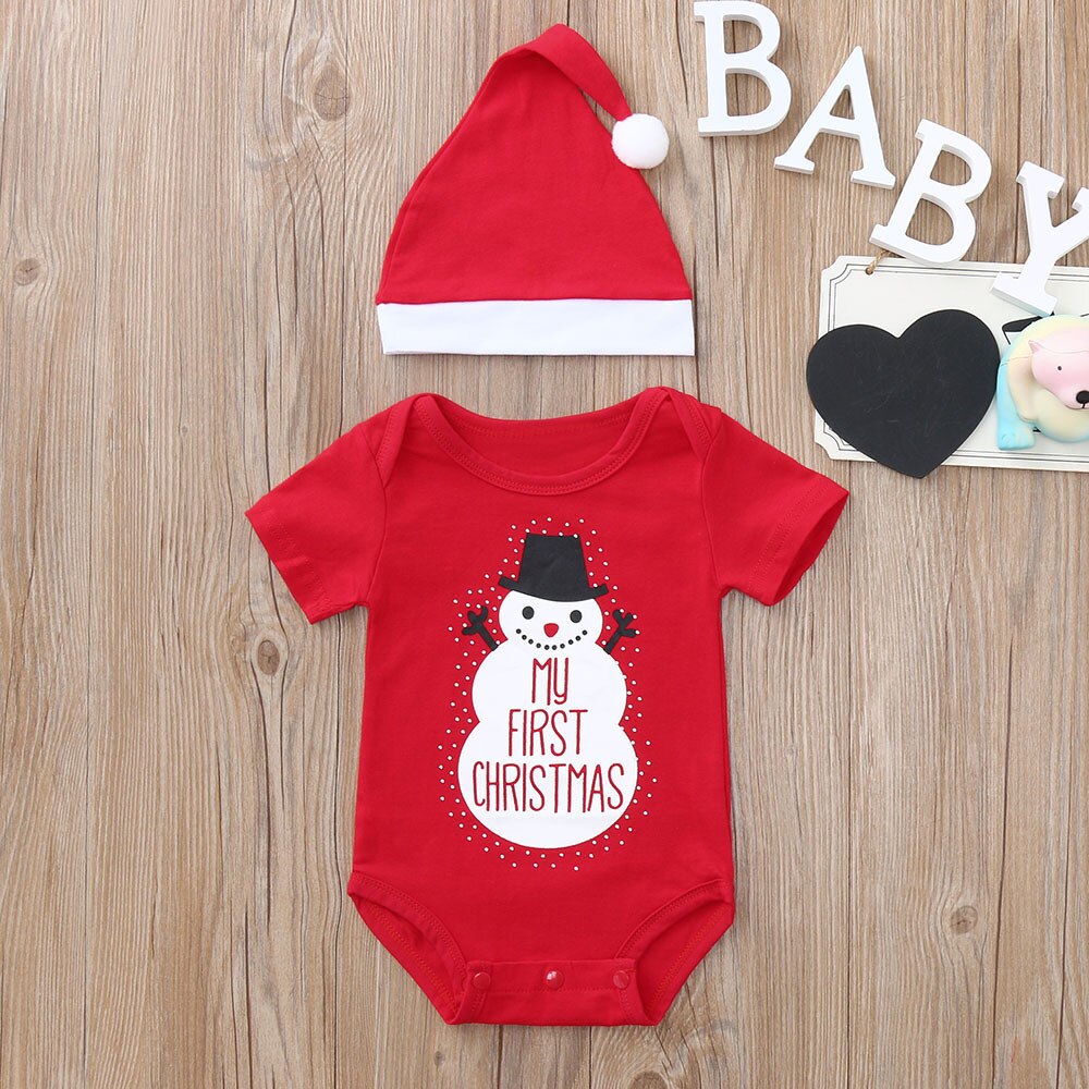 Newborn Baby Christmas Infant Girl Boys Rompers Jumpsuit Clothing Outfits Santa Snowman Xmas Infant Clothing Costume A1