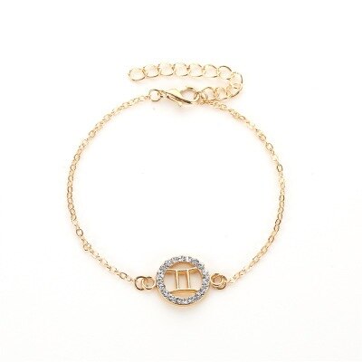 Wrap Armband Twaalf Sterrenbeelden Armband Gouden Weegschaal Schorpioen Maagd Vrouwen Stijl Wrap Armband Sieraden: O