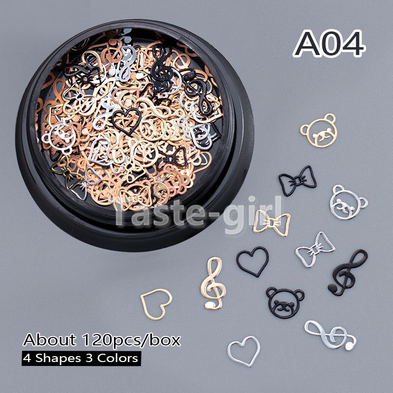 1garnek boże narodzenie metalowe ozdoby robić paznokci folia cekiny paznokci kawałek naklejki naciśnij na sztuczne paznokcie akcesoria manicure dostarcza narzędzie: HGKJP-A04