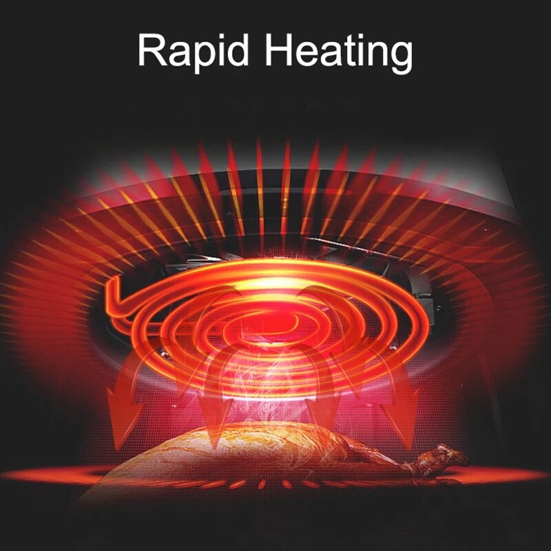 Digital LCD button multi-function household large-capacity intelligent touch screen air electric fryer automatic fries machine