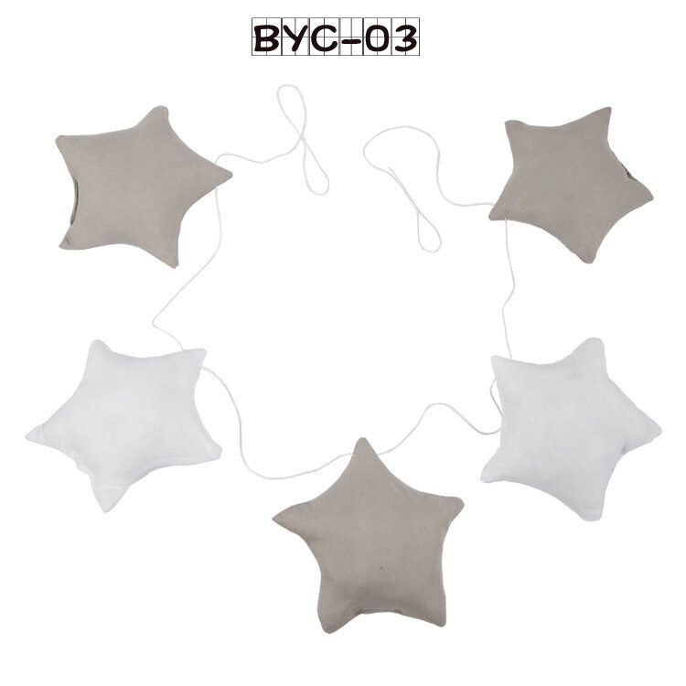 Cunas colgantes de tela de estilo nórdico para bebé, banderín para decoración de cama de niño, accesorios de cunas de 5 estrellas, sonajero para tienda de campaña, 1,5 M: A