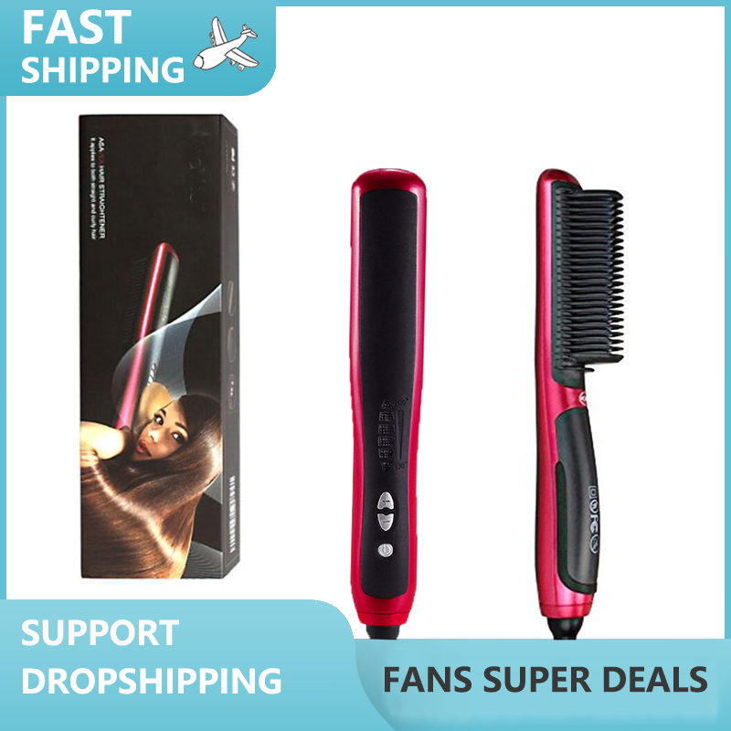 Peigne à lisser la barbe, peigne à lisser les cheveux, peigne à coiffer pour homme, lisseur à barbe, bigoudis, lisseur