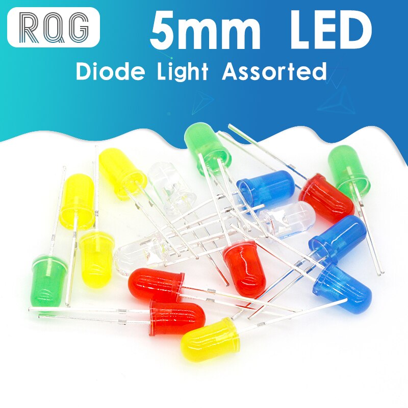 100 stücke 5mm LED diode Licht Assorted Kit DIY LEDs Set Weiß Gelb Rot Grün Blau elektronische diy kit
