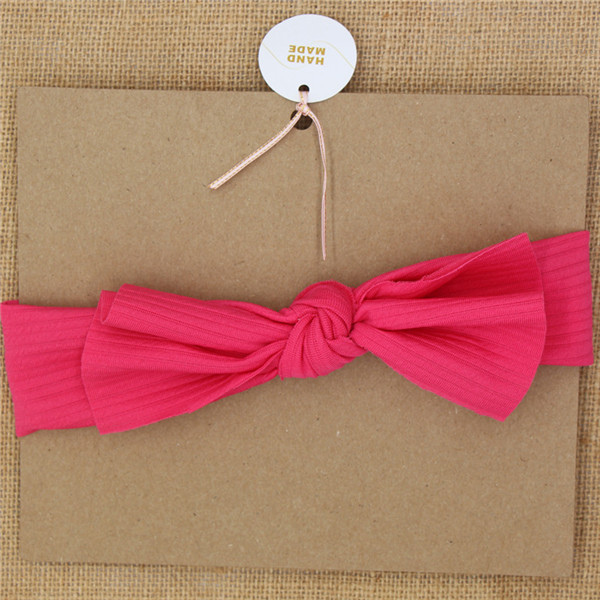 Bandeau à nœuds pour bébé, gros nœud noué, en tissu extensible, solide, accessoires pour cheveux de bébé: Rose Rouge