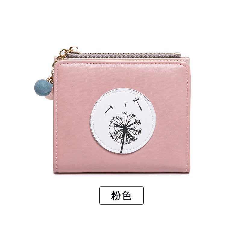 Zählungen Leder Waren * Brieftasche frauen Kurze Koreanisch-stil Nette Hipster Zwei Falten Mini Brieftasche Studenten Brieftasche: Rosa