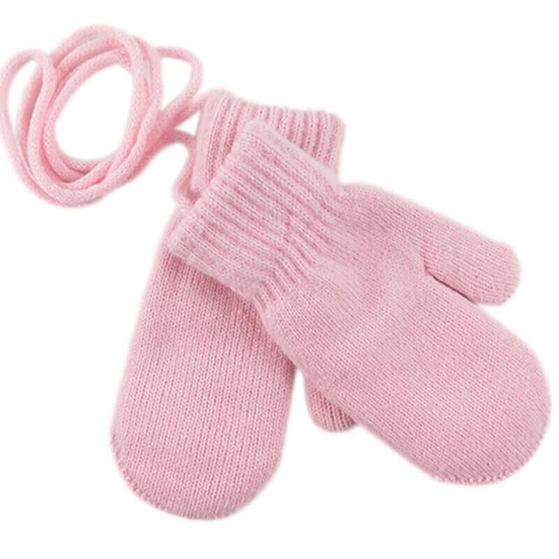 Kinderwinter dikke gebreide kasjmier dubbele lagen warme handschoenen voor kinderen schattige handschoenen met lange vingers wanten