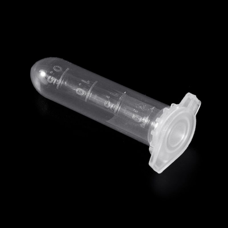 100Pcs 2ml Clear Plastic Vials Container Snap Cap Centrifuge Tubes Vials Sample Lab Container R66F