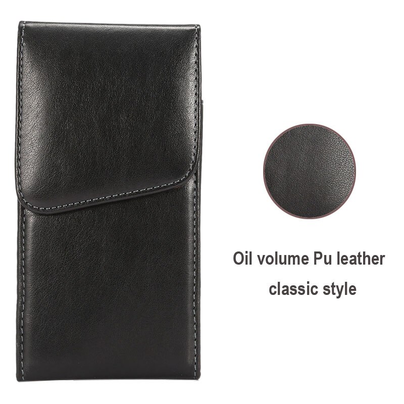 Yiang universele heuptas heren pu leren heuptas mobiele telefoon tassen riemclip tas 360 graden case zwart