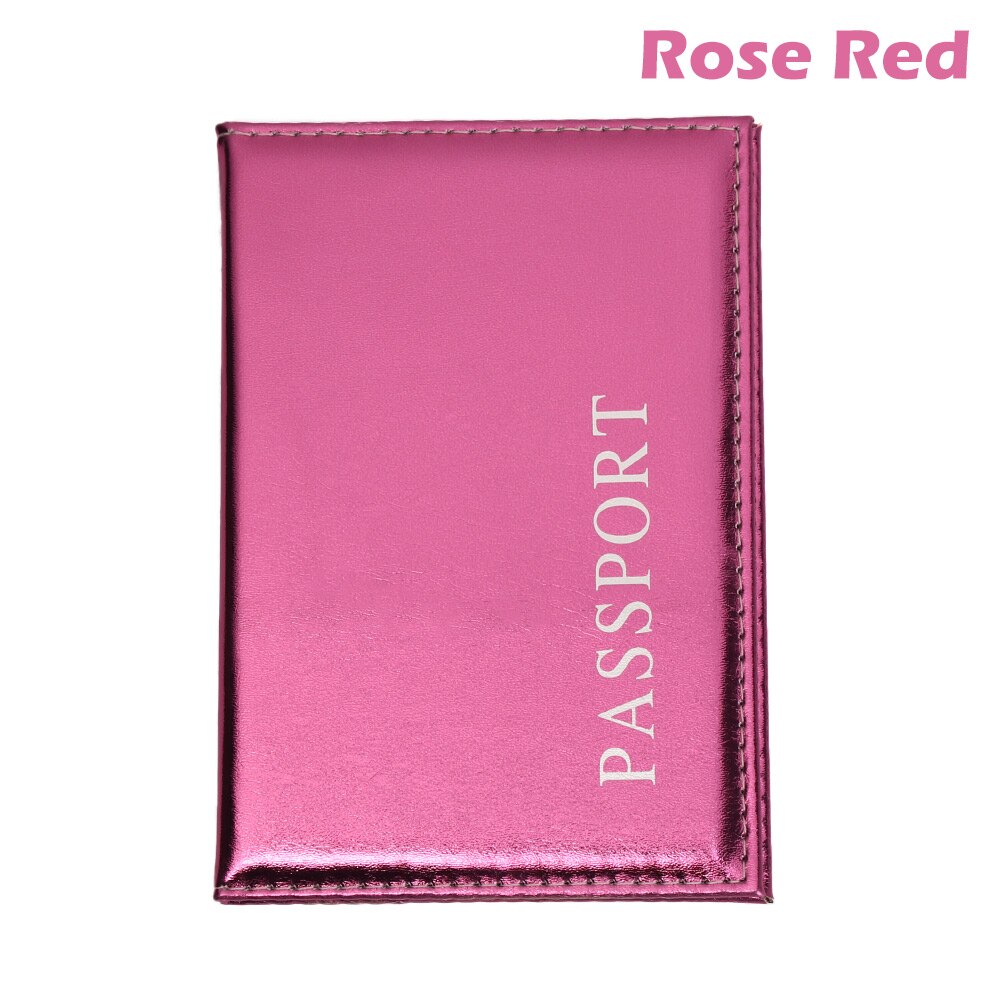 Paspoorthoezen reisaccessoires houder dames heren pu leer id bankpas paspoort beschermer zakelijke portemonnee case: Rozenrood