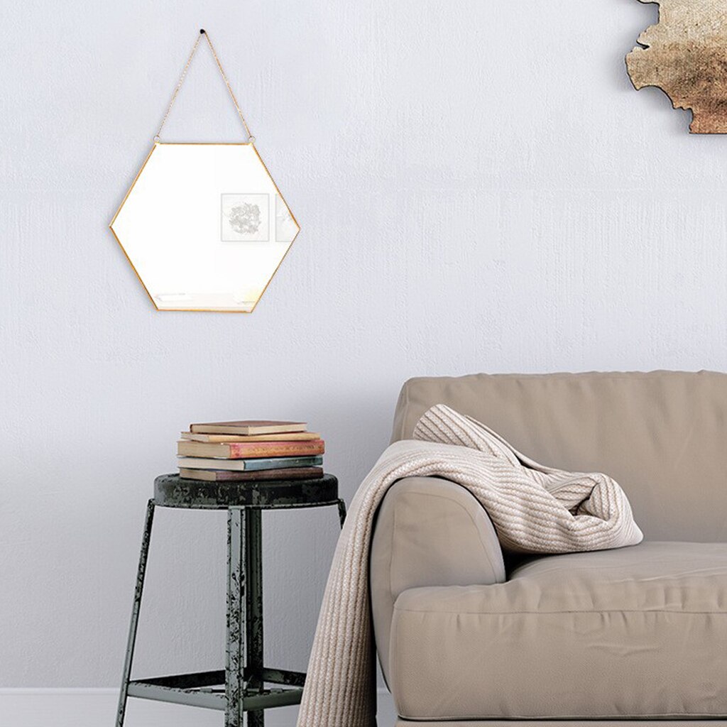 Wrough Iron Golden Frame Mirror Vanity Make Up Mirror Wall Mirror for Bathroom, Entryways, Washrooms, Living Rooms