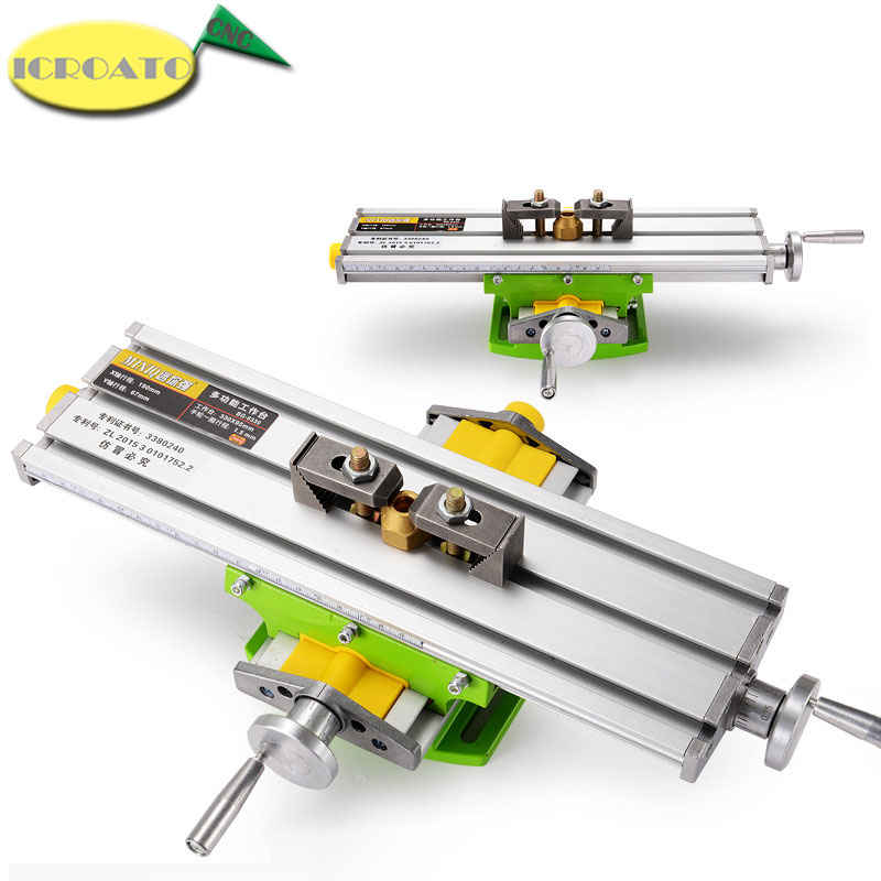 Mini fraiseuse de précision multifonction, établi, fixation de l'étau de forage, table de travail, axe X et Y, Table de coordonnées de réglage, BG6330