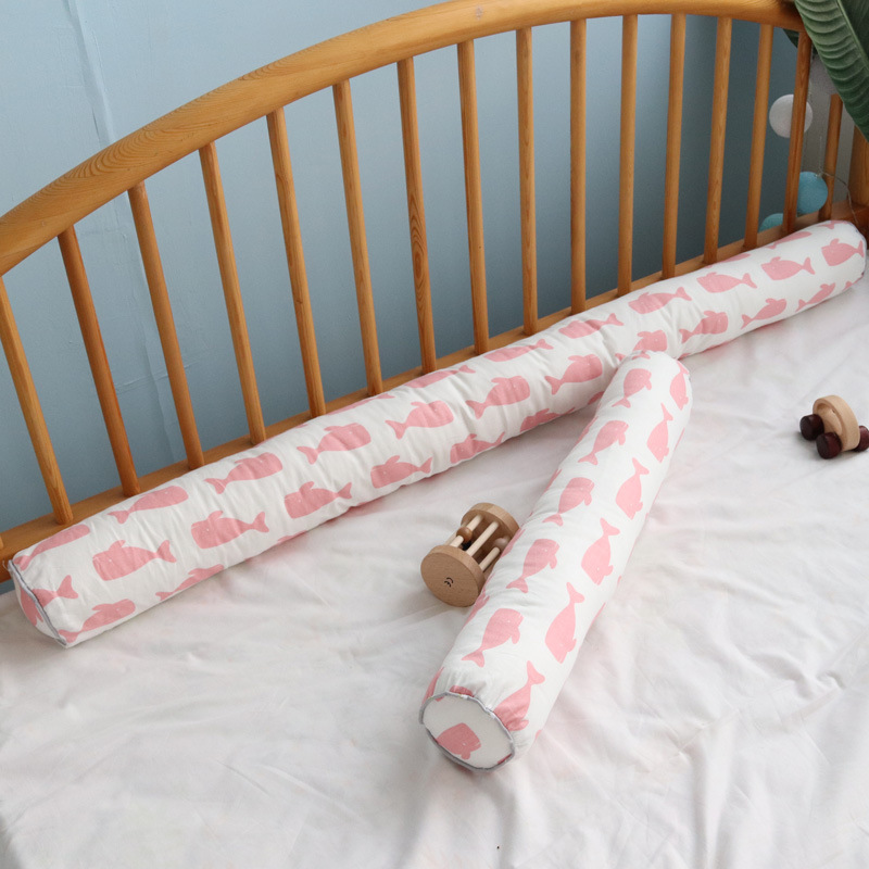 Katoenen Baby Slapen Lange Kussen Rond Kussen Wieg Nest Bumper Nachtkastje Protector Pasgeboren Baby Cot Versieren Bed Omtrek: 60x10cm  9