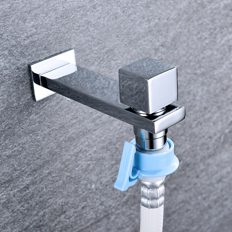 2 Wasser Auslauf Waschmaschine Wasserhahn klopfen doppelt Auslauf Garten draussen Wasser Hahn Verchromt G1/2