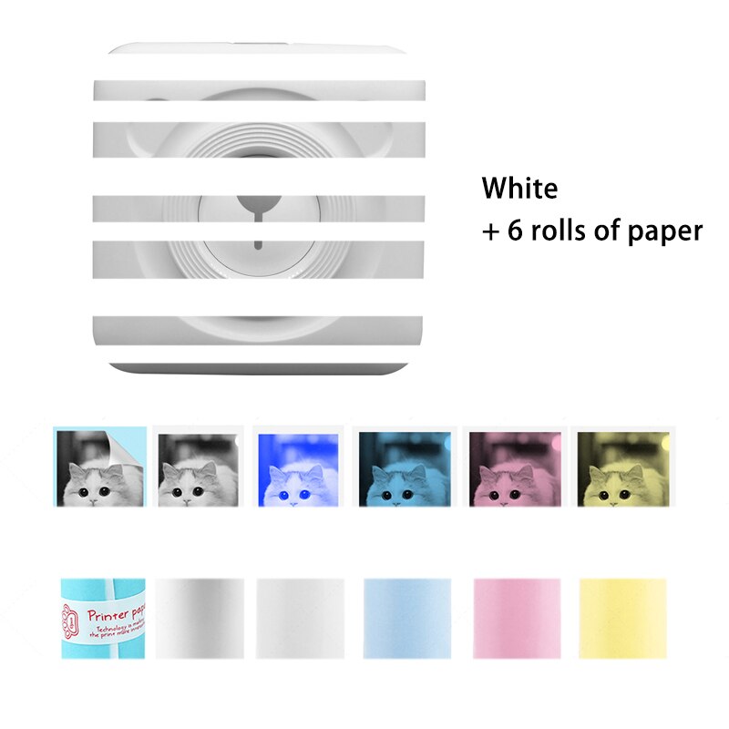 Draagbare Thermische Bluetooth Printer: White 6-Roll Paper