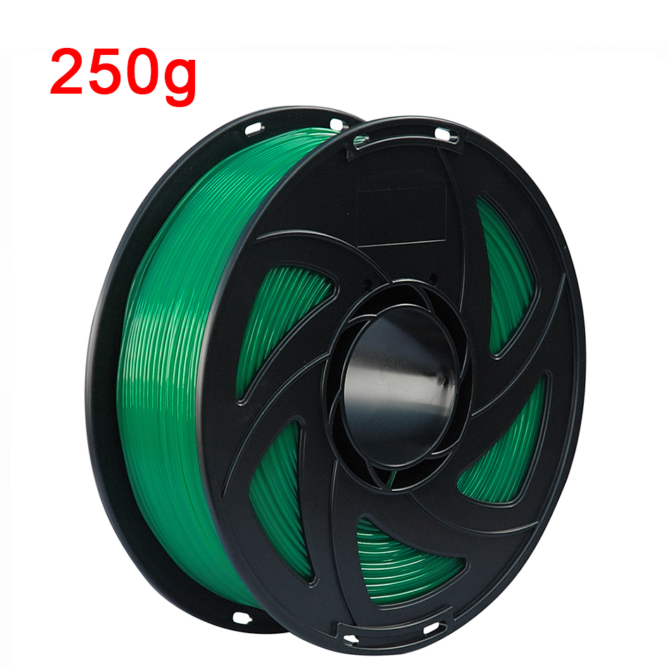 3D Printer Filament 1.75mm 250G TPU 3D Plastic Printing Filament Flexible Filament Printing Materials Gray Black Red Color: green