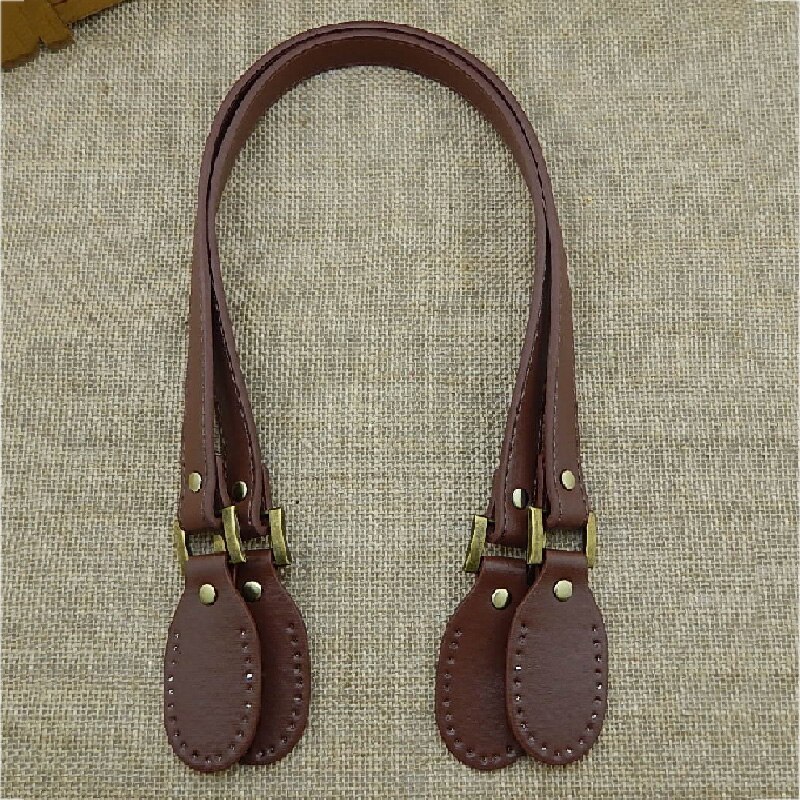 1 Pair Leather bag Handles 58cm Bag Belt Accessories For Bags DIY Replacement Bag Handles Purse Strap Handbag Strap Bag strap: light coffee