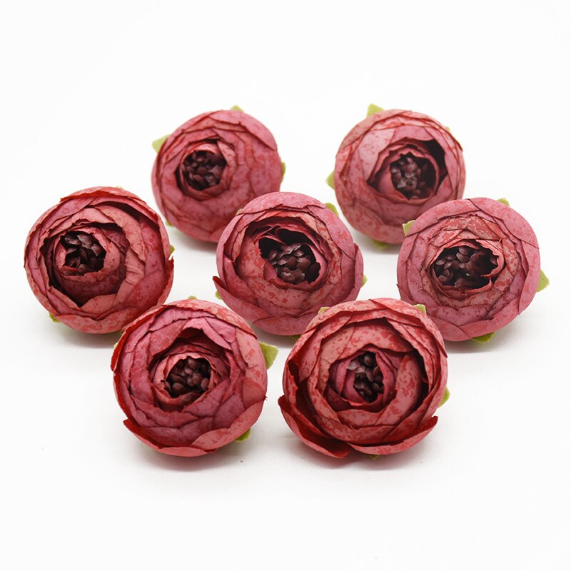 100 sztuk sztuczne kwiaty jedwabny pąki herbaty róże akcesoria robić dekoracji domu Diy broszka ślubna Scrapbooking nakrycia głowy kwiat na nadgarstek: 10