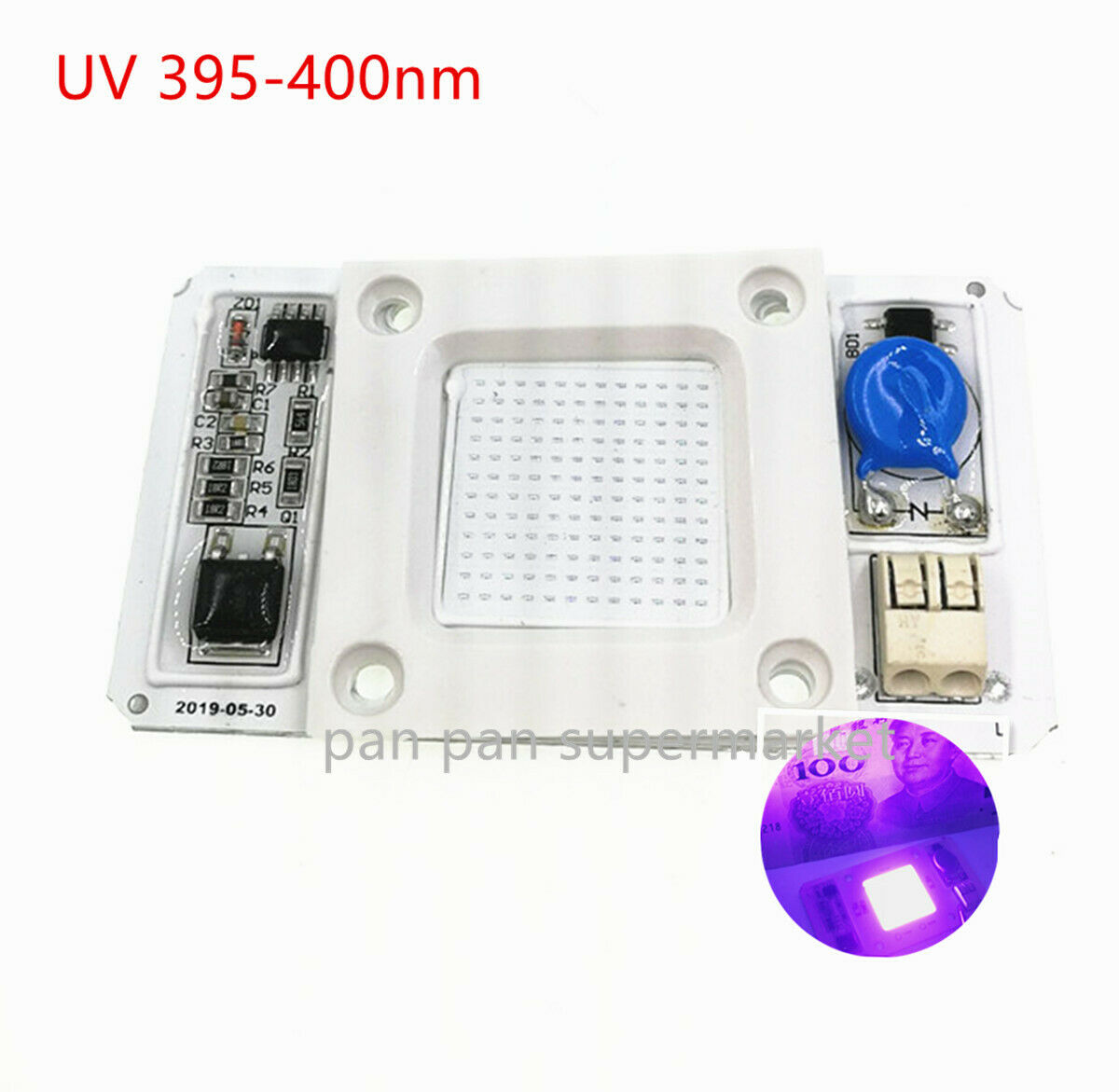 50W 220V COB UV 395nm Ultra Violet Paars LED Light Hydroponice DOB AC LED COB