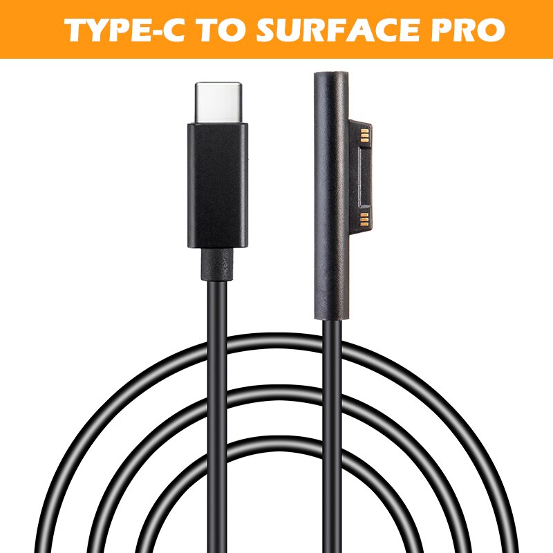 Mayitr 1pc usb tipo-c pd carregador 1.8m 15v pd fonte de alimentação cabo de linha de carregamento para a superfície do portátil pro 6/5/4/3