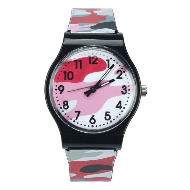 Silicone Camouflage Children Watch Quartz Wristwatch Student Watch kids Relogio Infantil Clock For Girls Boy: D