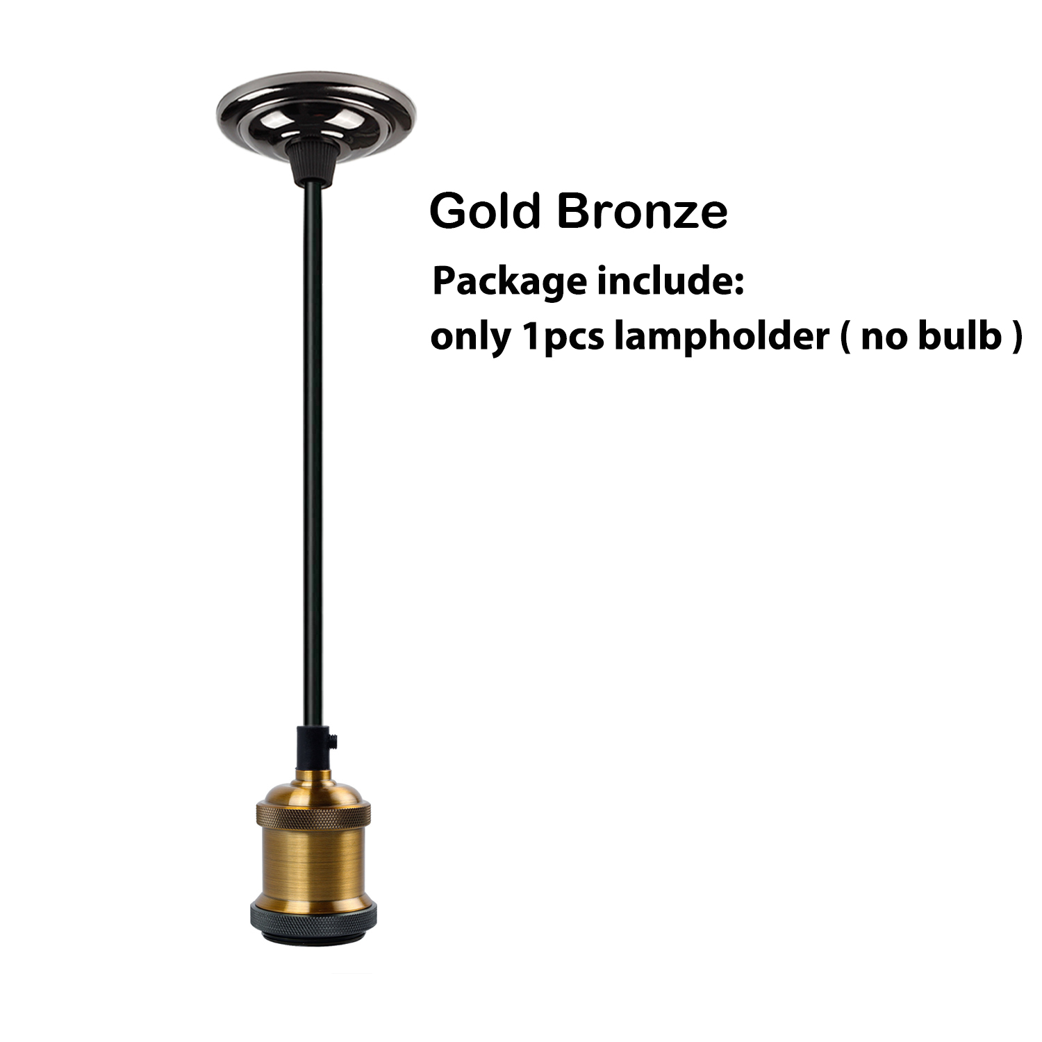 Vintage E27 Lamphouder E26 Socket Verlichting Ophanging Socket Hanglamp Hangende Plug In Lamp Plafond Lamphouder: Black