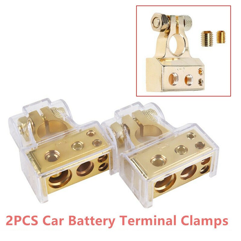 1 Pair Car Battery Connector Terminal Clamp Positive Negative Car Truck Auto Vehicle Parts Battery Terminals Metal
