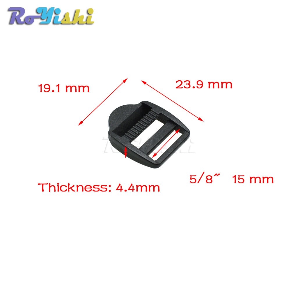 1pcs Ladder Lock Slider Plastic Buckles Backpack Straps Webbing Black: Webbing Size 15mm