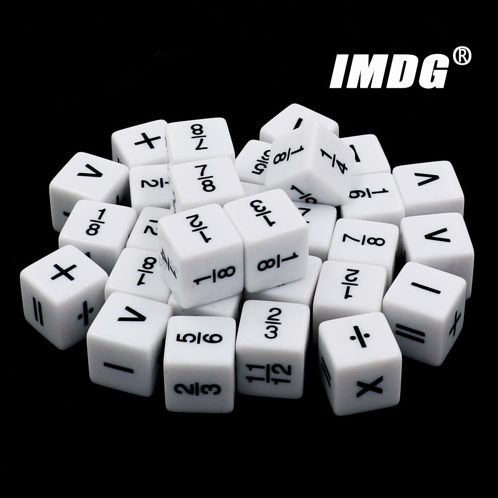 Herramienta de enseñanza auxiliar, símbolo de dados de fracción acrílica, agregar restar, multiplicar, dividir, aritmética, cubo matemático, 10 unids/paquete