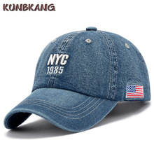 NYC Denim Baseball Cap Mannen Vrouwen Borduren Brief Jeans Snapback Hoed Pet Zomer Sport VS Hip Hop Cap gorras