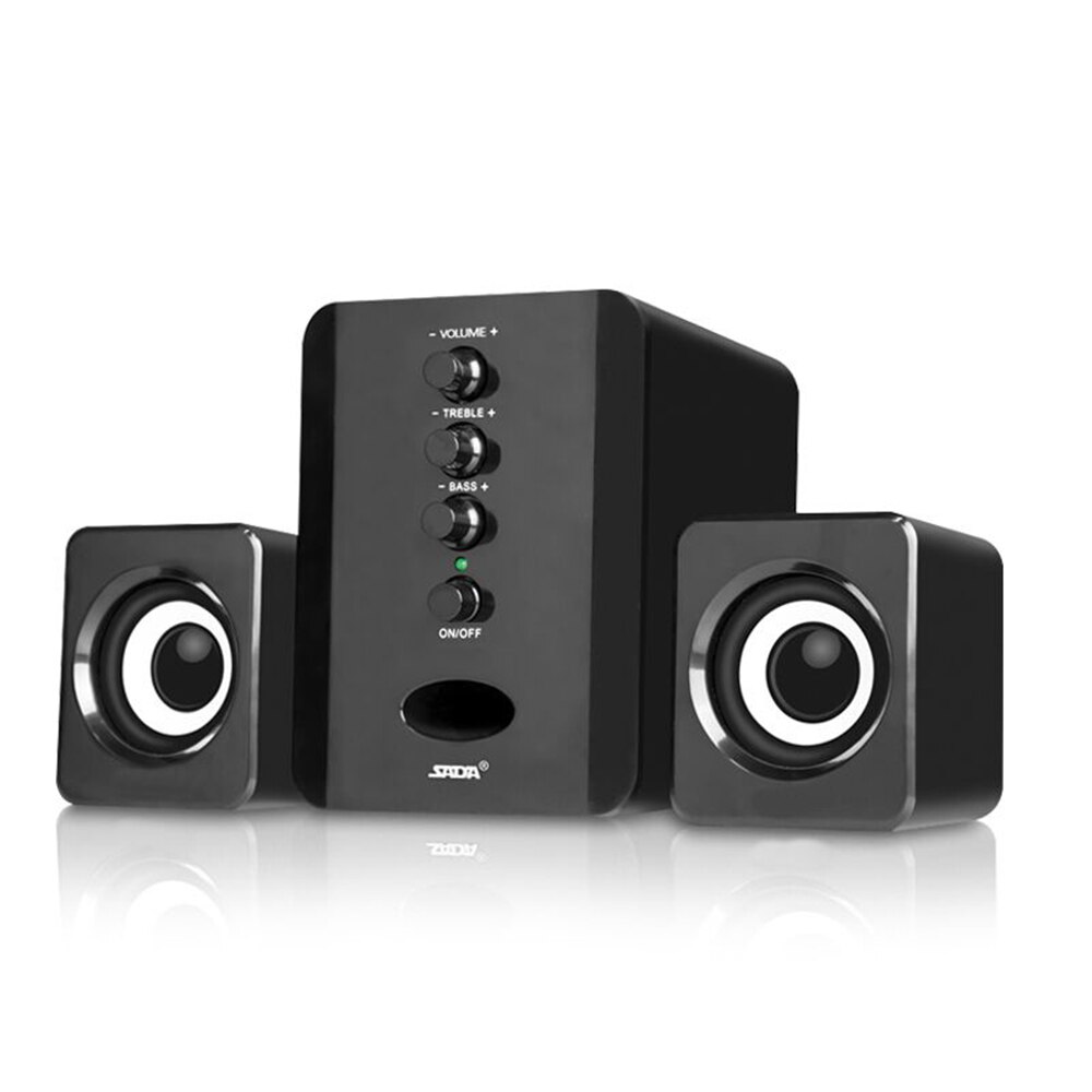 Combination Speakers USB Wired Bass Stereo Music Player Subwoofer Sound Box for PC Smart Phones Stereo Speakers: Default Title