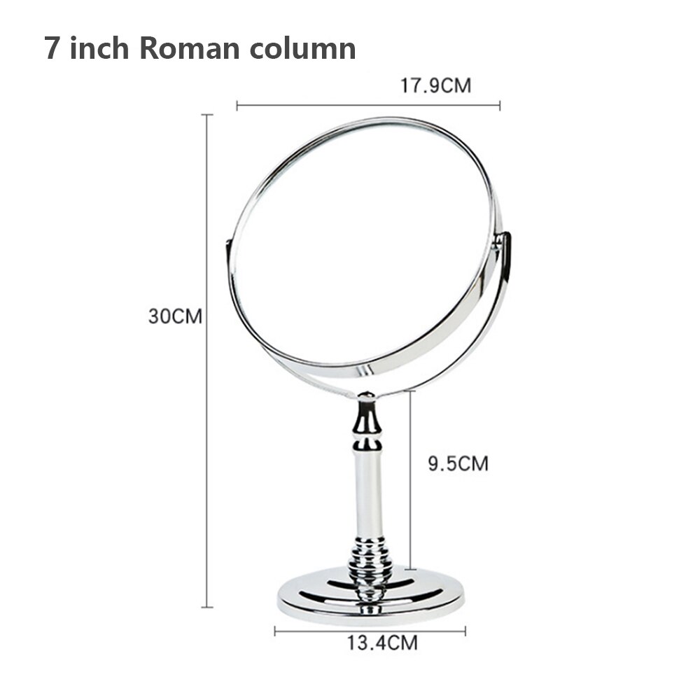 Round Shape Simple Rotatable Beauty Makeup Mirror Double-Sided Normal Magnifying Stand Cosmetic Mirror: 9