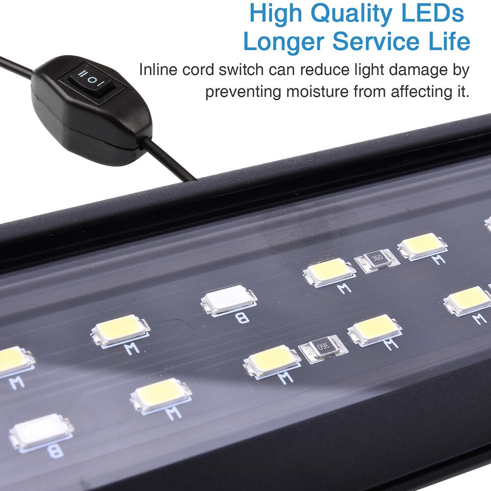 Bright 12W 24W LED Aquarium Light Fish Tank Light 28-45cm Aquariums Decor Lighting Plant Lamp Planted Fish Tank Lights D30