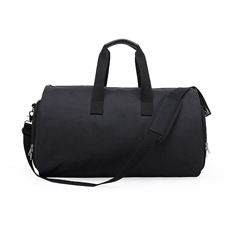 2 in 1 Convertible Garment Bag Carry on Travel Suit Bag Sport Duffel Bag with Shoulder Strap Independent Shoe Department MS455G: Black