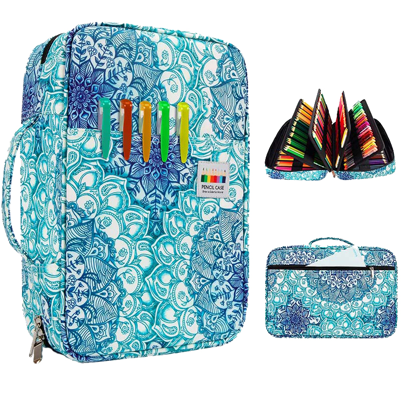 Trousse à crayons à 300 fentes, fournitures scolaires, sac à stylos de grande capacité, boîte de rangement de papeterie pour filles, pochette d'art, accessoires: Gris clair