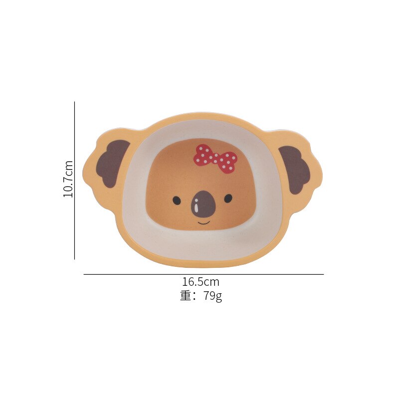 Cartoon Bamboo Fiber Baby Solid Food Bowl -Resistant Children's Cute Eating Bowl Kindergarten Bowls: Koala