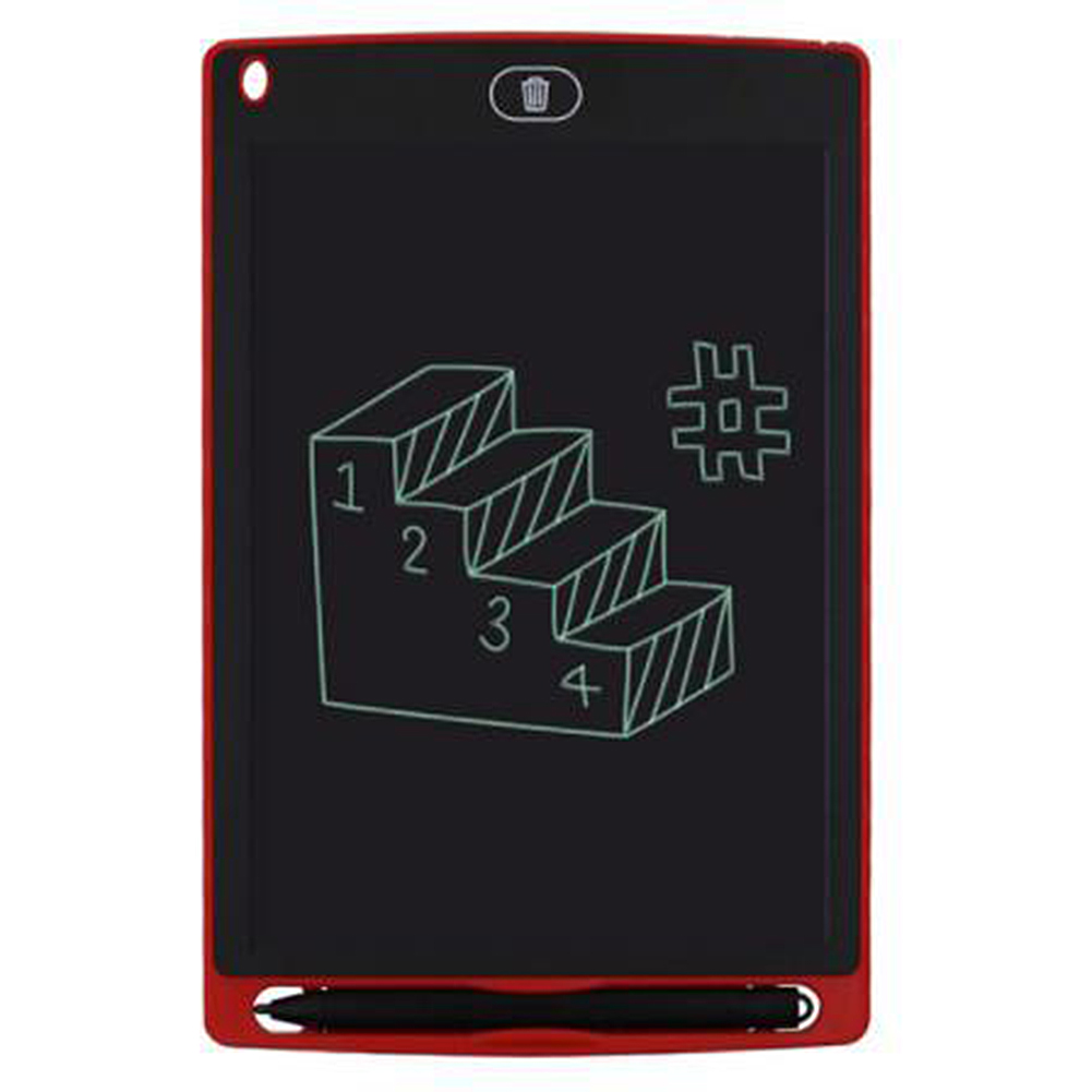 8.5inch LCD Display Writing Tablet Electronic Doodle Board Digital Colorful Handwriting Pad Drawing Doodle Graphics Kids: Red Single Color