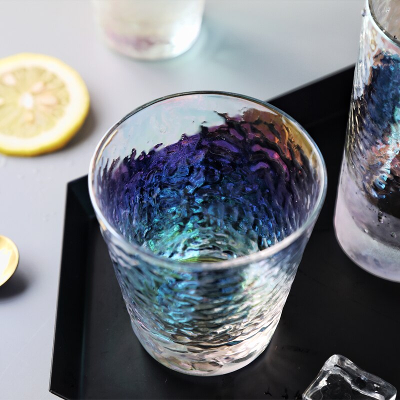 Regnbågsglas koppar premium dricksglas för vatten juice öl vin whisky cocktails flera storlekar klar kopp