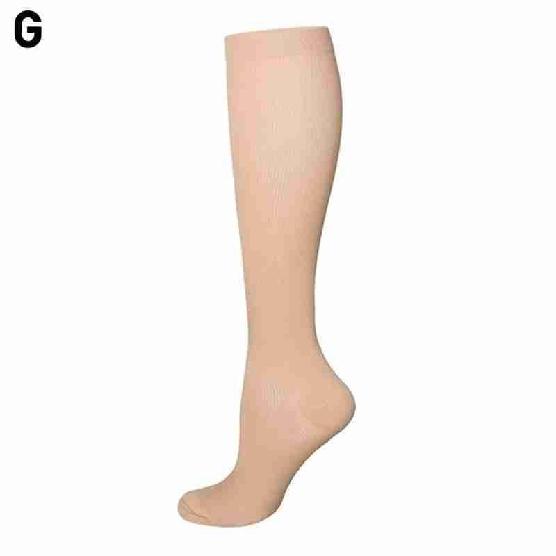 Chaussettes à Compression pour soulager les varices, bas de Compression pour les genoux, unisexe, couleur, cuisses hautes, chaussettes longues en Nylon,: G / L